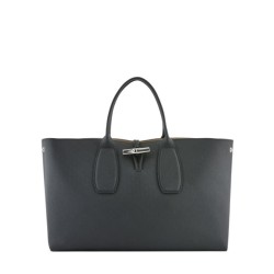Sac porté main L Roseau cuir LONGCHAMP Noir