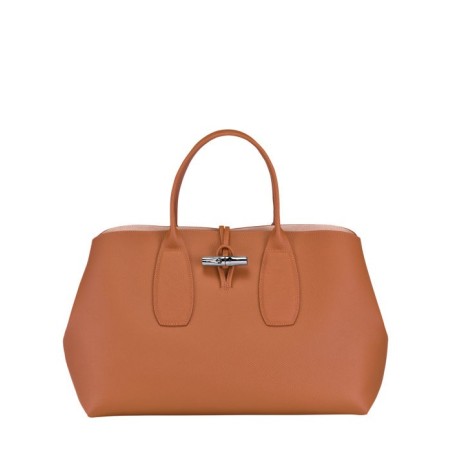 Sac porté main L Roseau cuir LONGCHAMP Naturel