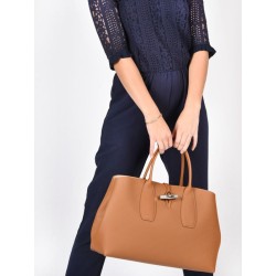 Sac porté main L Roseau cuir LONGCHAMP Naturel