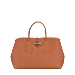 Sac porté main L Roseau cuir LONGCHAMP Naturel