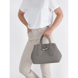Sac porté main M Roseau cuir LONGCHAMP Tourterelle