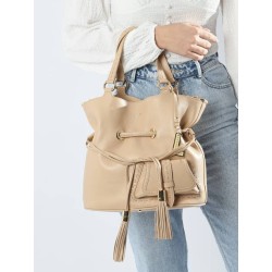 Sac seau M Premier flirt cuir LANCEL Cappuccino doré