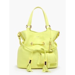 Sac seau M Premier flirt cuir LANCEL Citron vert