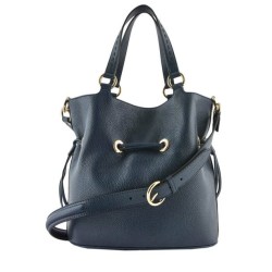 Sac seau M Premier flirt cuir LANCEL Bleu petrole