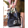 Sac seau M Premier Flirt Python cuir LANCEL Noir roccia