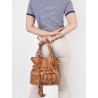 Sac seau M Premier Flirt Python cuir LANCEL Camel