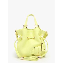 Sac seau S Premier Flirt cuir LANCEL Citron vert