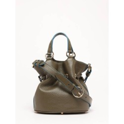 Sac seau S Premier Flirt cuir LANCEL Kaki foncé