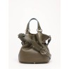 Sac seau S Premier Flirt cuir LANCEL Kaki foncé