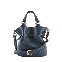 Sac seau S Premier Flirt cuir LANCEL Bleu petrole