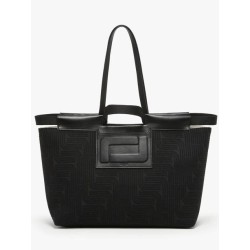 Sac cabas Camille Jacquard et cuir LANCEL Noir
