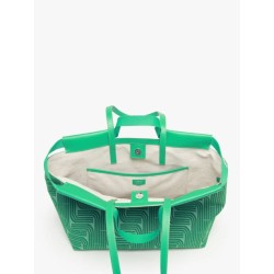 Sac cabas Camille Jacquard et cuir LANCEL Emeraude