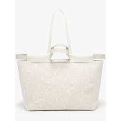 Sac cabas Camille Jacquard et cuir LANCEL Neige