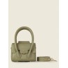 Mini Sac à Main Cuir Vert Femme Colette Xs Art DéCo Amande