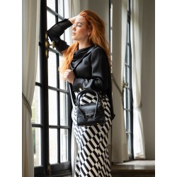 Mini Sac à Main Cuir Noir Femme Colette Xs Art DéCo Noir