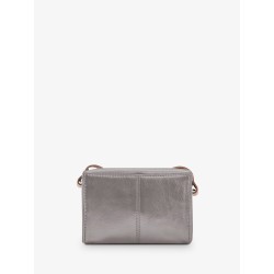 Mini Sac BandoulièRe Cuir Argenté Femme Lemini Indispensable Acier