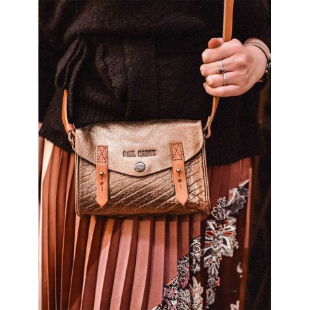 Sac BandoulièRe Cuir Femme Cuivré Lemini Indispensable Cuivré
