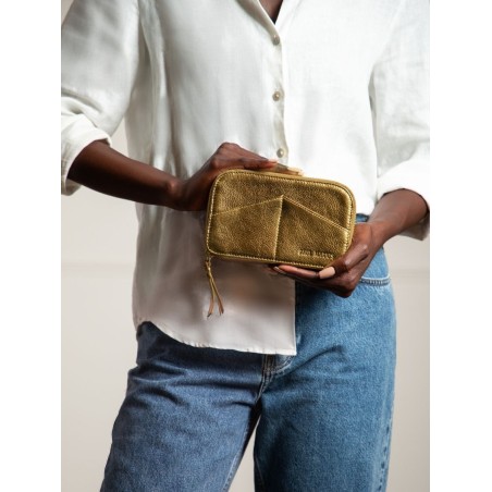 Sac Ceinture Cuir Doré Femme Paula Bronze