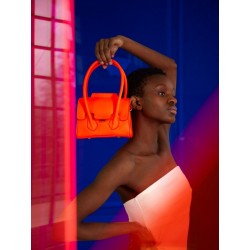 Mini Sac à Main Cuir Orange Femme