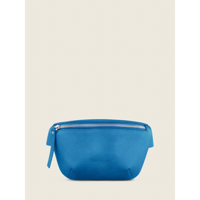 Mini Sac Banane Cuir Bleu Femme