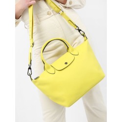 Sac porté main S Le Pliage Xtra cuir LONGCHAMP Citron