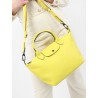 Sac porté main S Le Pliage Xtra cuir LONGCHAMP Citron