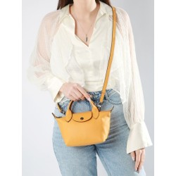 Sac XS Le Pliage Xtra cuir LONGCHAMP Abricot