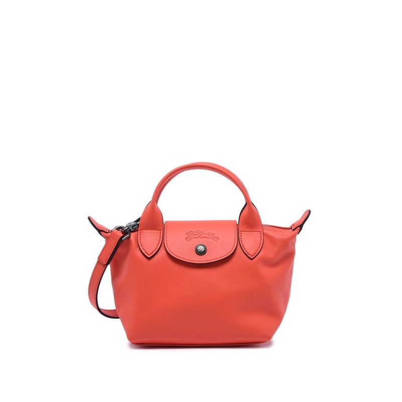 Sac XS Le Pliage Xtra cuir LONGCHAMP Orange
