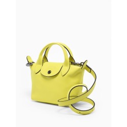 Sac XS Le Pliage Xtra cuir LONGCHAMP Citron