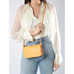 Sac bandoulière mini Le Foulonné cuir LONGCHAMP Abricot