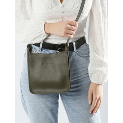 Sac porté travers zippé S Le Foulonné cuir LONGCHAMP Kaki