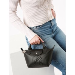 Sac à main XS Longchamp x Robert Indiana LONGCHAMP Noir