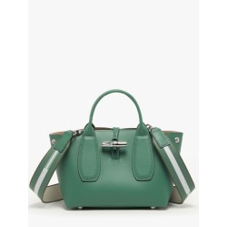 Sac porté main S Roseau Box cuir avec bandoulière LONGCHAMP Sauge