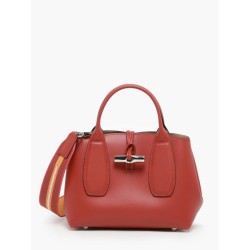 Sac porté main S Roseau Box cuir avec bandoulière LONGCHAMP Acajou