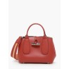 Sac porté main S Roseau Box cuir avec bandoulière LONGCHAMP Acajou