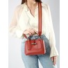 Sac porté main S Roseau Box cuir avec bandoulière LONGCHAMP Acajou