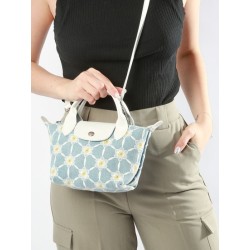 Sac porté main Le pliage marguerites LONGCHAMP Ciel