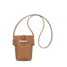 Etui téléphone Roseau cuir LONGCHAMP Naturel
