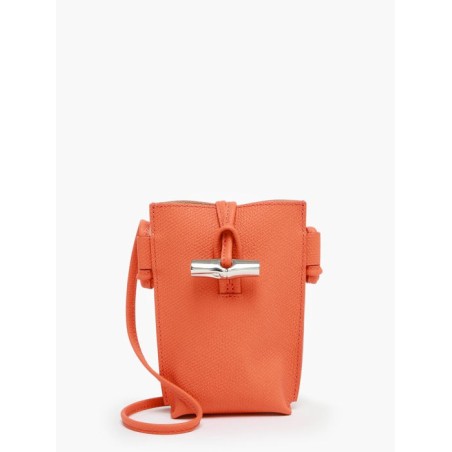 Etui téléphone Roseau cuir LONGCHAMP Orange