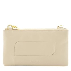 Lancel
Pochette double Billie en cuir lisse souple Beige