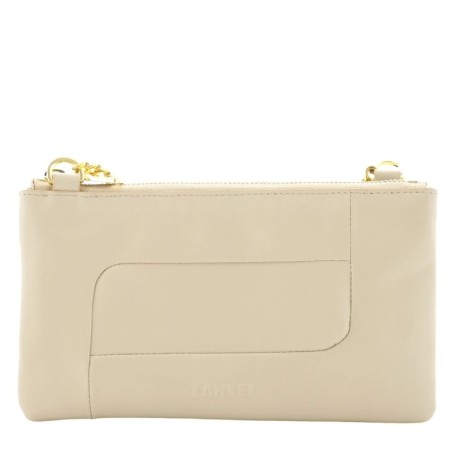 Lancel
Pochette double Billie en cuir lisse souple Beige