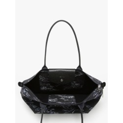 Sac porté épaule L Le Pliage denim LONGCHAMP Marine