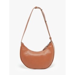 Sac porté épaule S Sosoomao coton et cuir ETRIER Beige camel