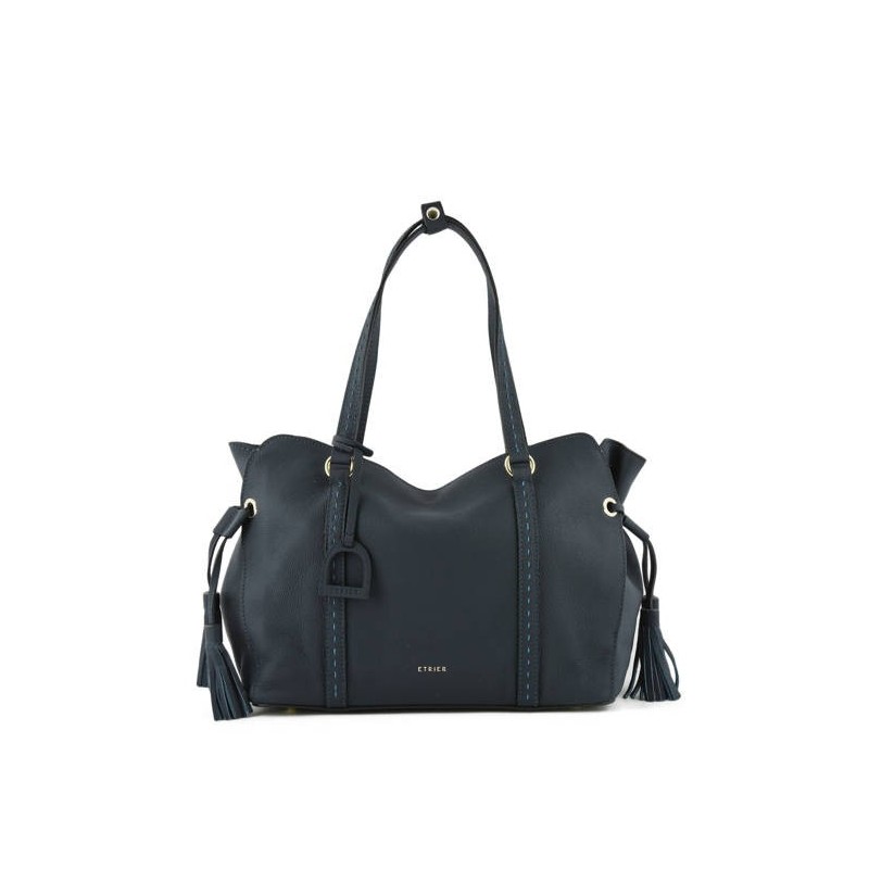 Sac shopping Tradition cuir ETRIER Marine