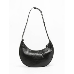 Sac bandoulière S Sosoomao cuir ETRIER Noir irise