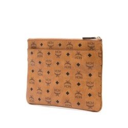 MCM sac à bandoulière Visetos blanc